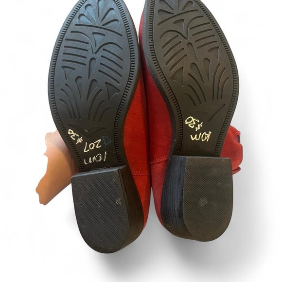 Red western Suede Ankle Boots - Picture 3 of 7